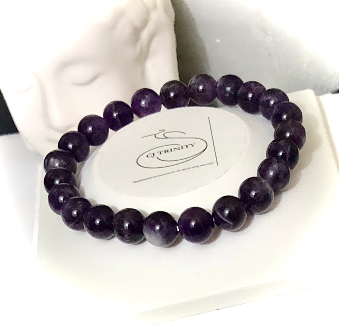 Unisex Amethyst - Classic Stacking Bracelet - Choice of Color