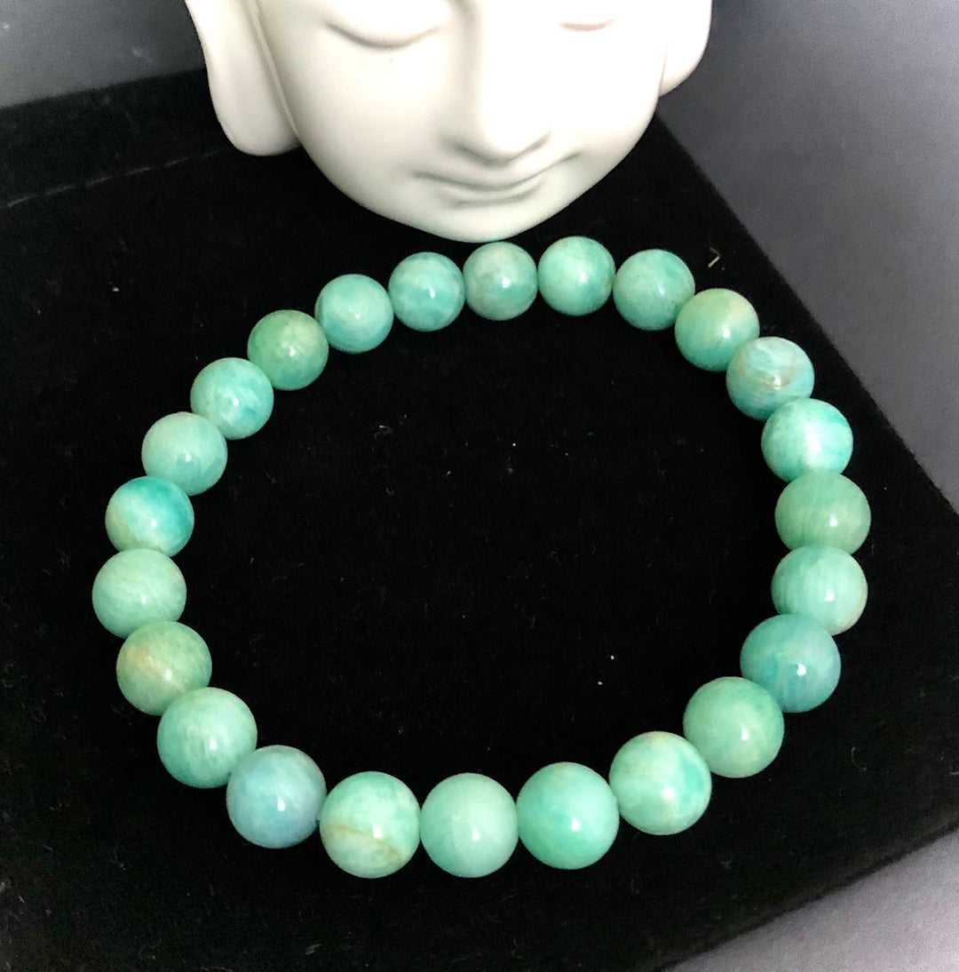 Green Amazonite - Classic Stacking Bracelet - Choice of Bead Size - Matte or Glossy