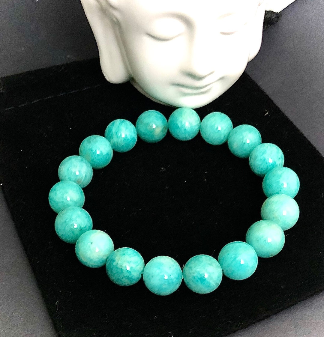 Green Amazonite - Classic Stacking Bracelet - Choice of Bead Size - Matte or Glossy