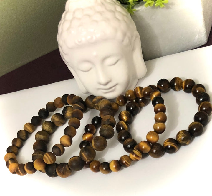 Yellow Tiger's Eye - Unisex Classic Stacking Bracelet - Choice of Matte or Glossy