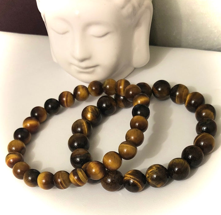 Yellow Tiger's Eye - Unisex Classic Stacking Bracelet - Choice of Matte or Glossy