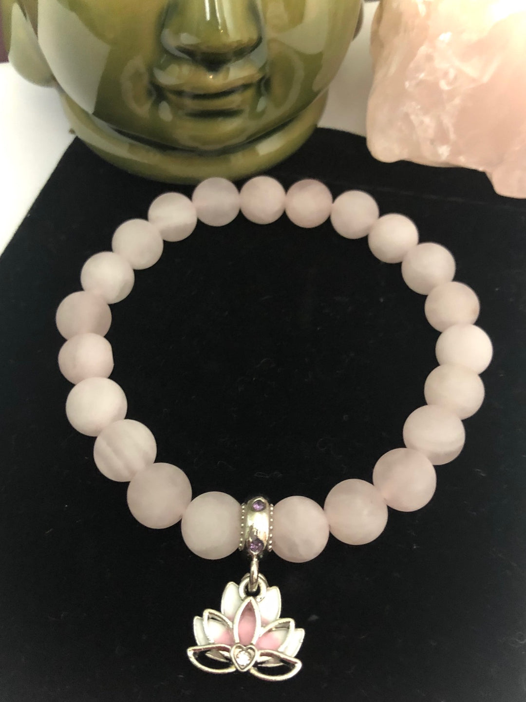 Double Layer Lotus Charm - Gemstone Bracelet - Choice of Color