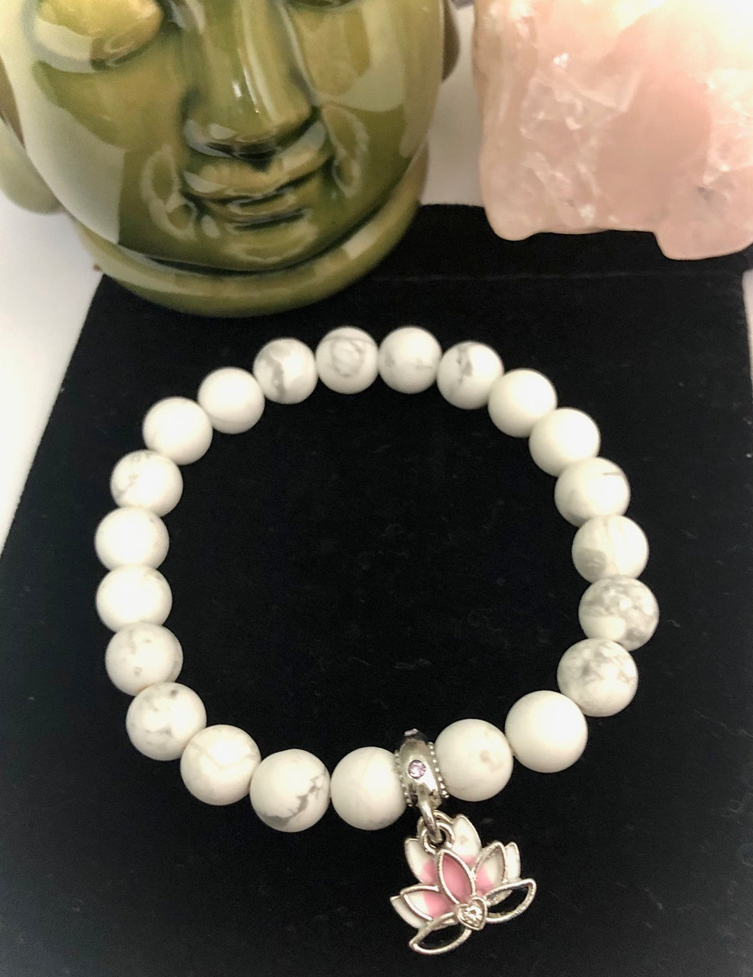 Double Layer Lotus Charm - Gemstone Bracelet - Choice of Color