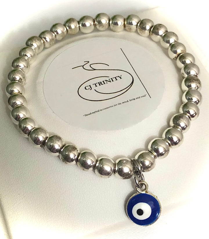 Evil Eye Dangle Charm Gemstone Bracelet - Choice of Color