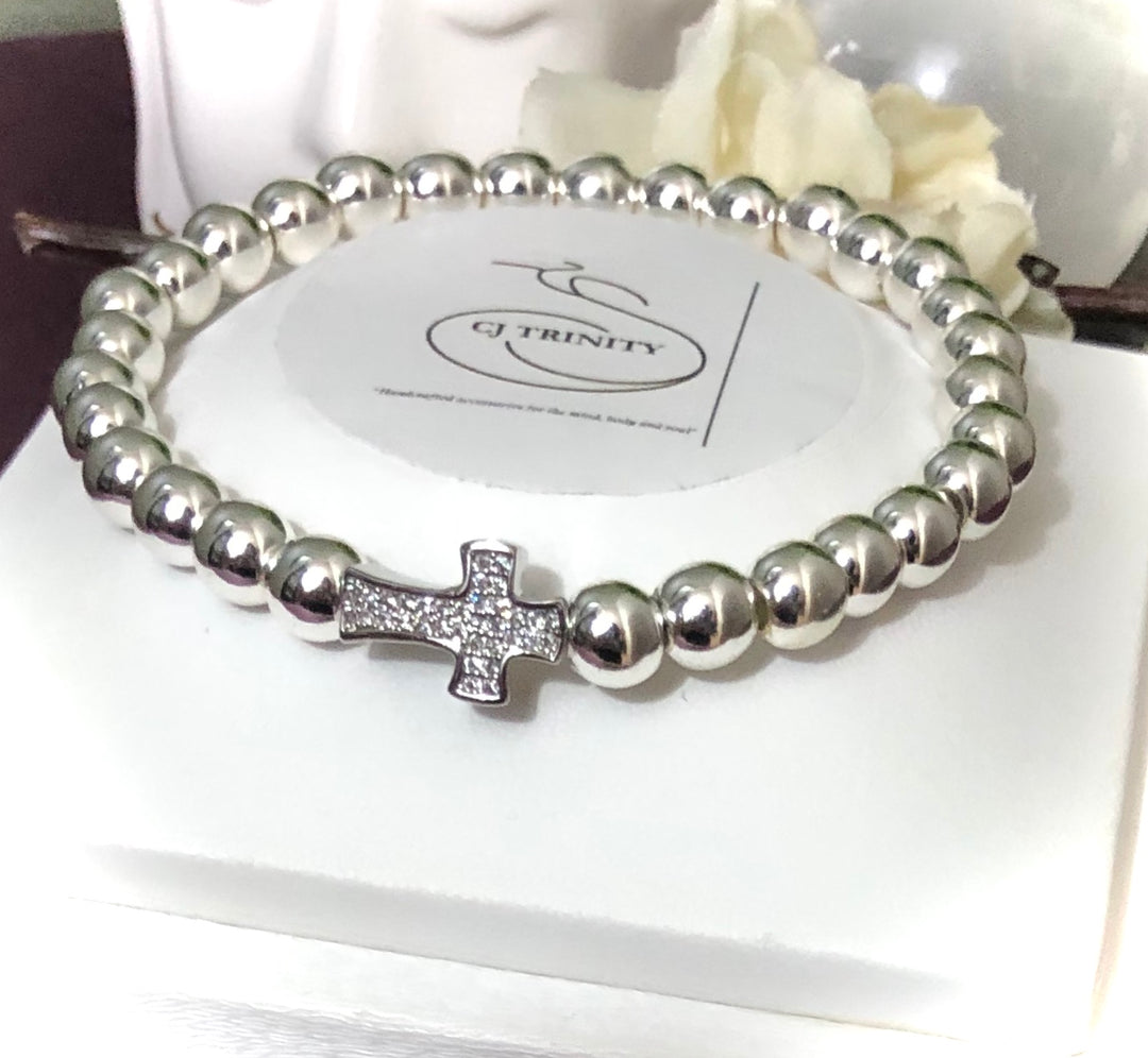 'Meant 2 Be' - Pavé Heart and Garnet Gemstone Bracelet - Choice of Rose Gold or Silver - Bracelets Sold Separately or as a Set