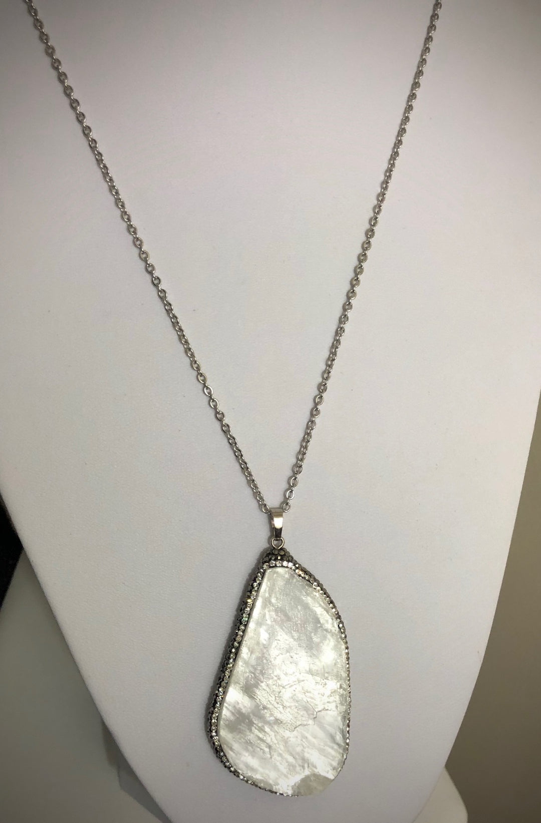 Pavé Framed Large Gemstone Pendant Necklace - Choice of Stone - One of a KInd