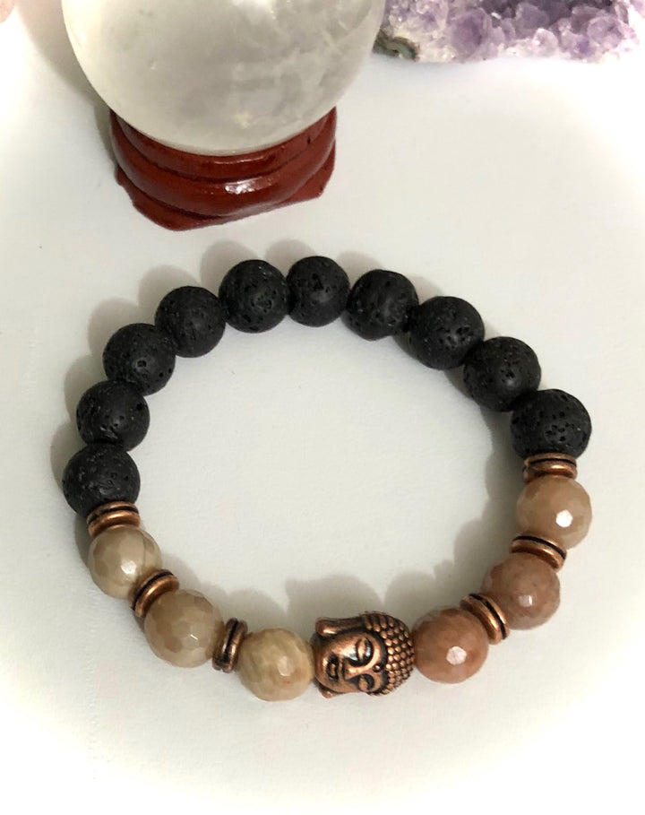 Kid's Pastel Color Gemstones & Lava Stones Diffuser Bracelet - Choice of Style