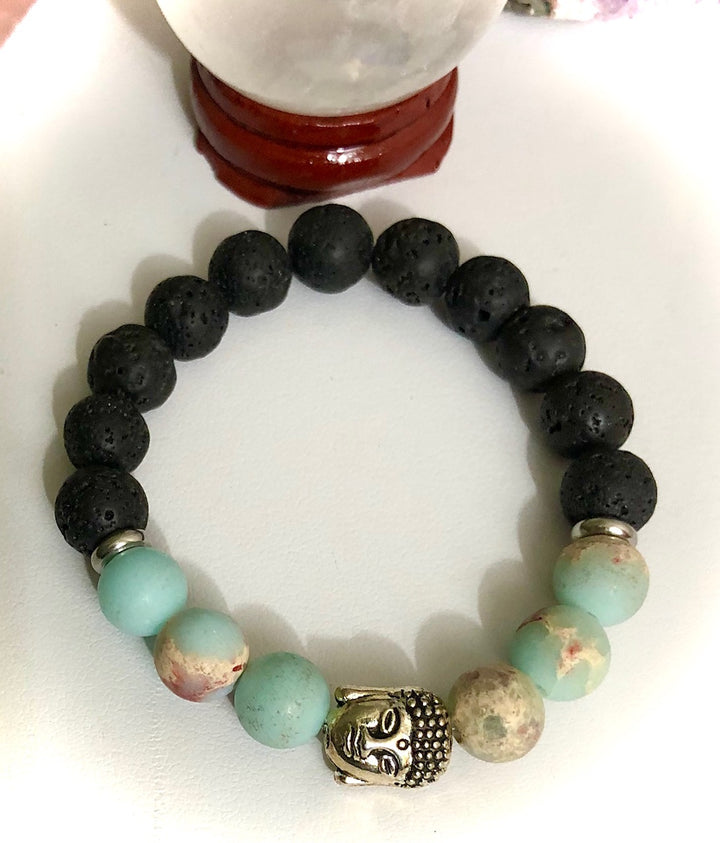 Kid's Pastel Color Gemstones & Lava Stones Diffuser Bracelet - Choice of Style