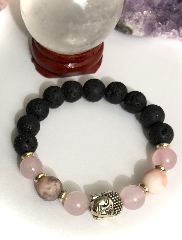 Kid's Pastel Color Gemstones & Lava Stones Diffuser Bracelet - Choice of Style