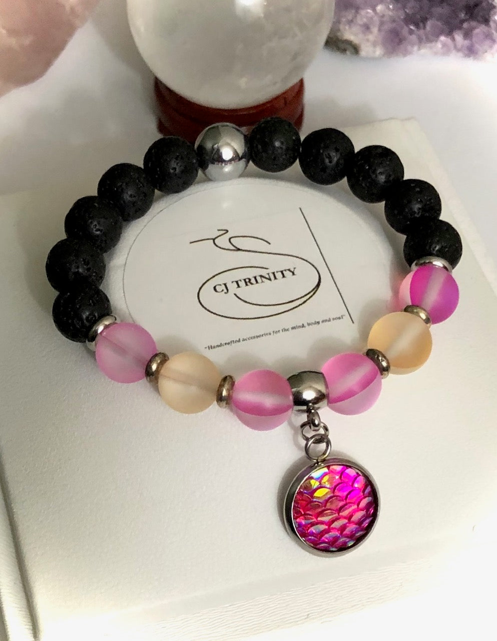 Kid's Mermaid Angel Aura Quartz & Lava Stone Diffuser Bracelet - Choice of Style