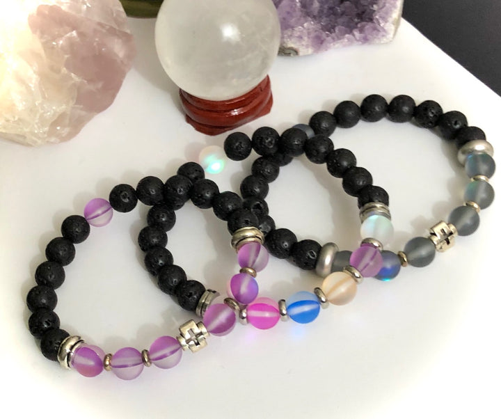 Ladies Angel Aura Quartz & Lava Stone Diffuser Bracelet - Choice of Style