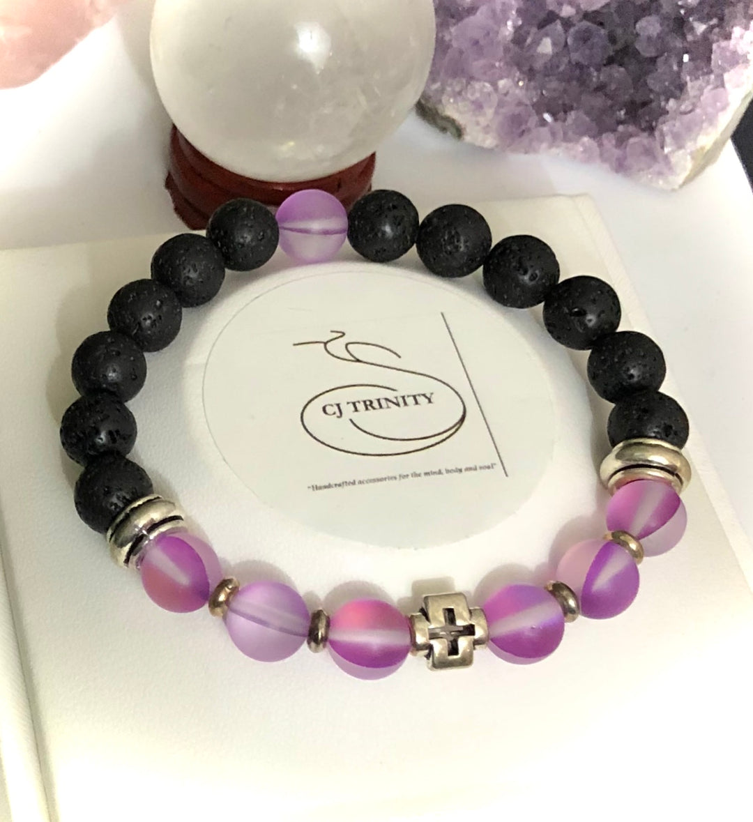 Ladies Angel Aura Quartz & Lava Stone Diffuser Bracelet - Choice of Style