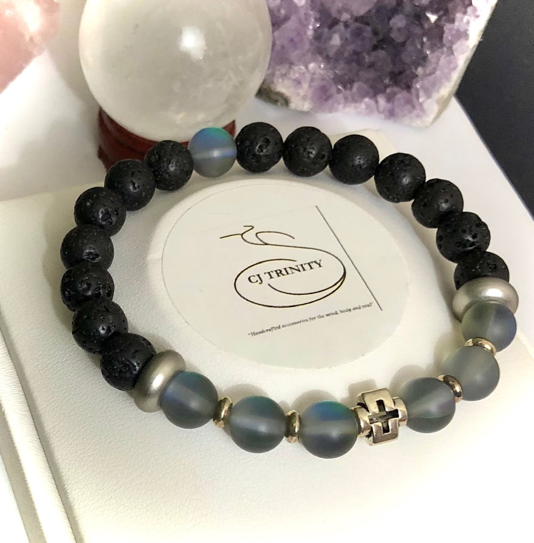 Ladies Angel Aura Quartz & Lava Stone Diffuser Bracelet - Choice of Style