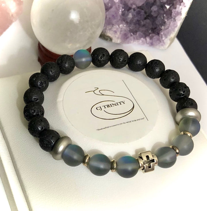 Ladies Angel Aura Quartz & Lava Stone Diffuser Bracelet - Choice of Style