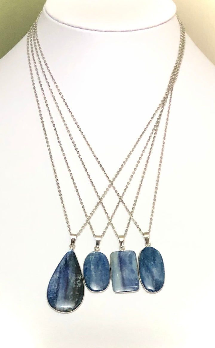Gorgeous Kyanite Pendant Necklace - Stainless Steel - One of a Kind