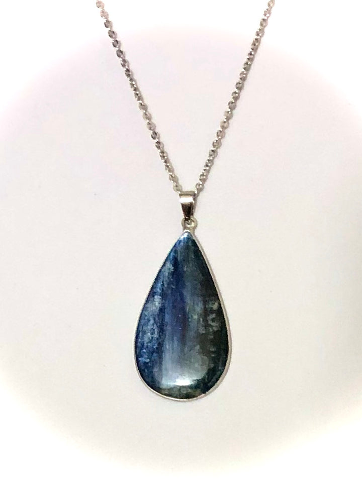 Gorgeous Kyanite Pendant Necklace - Stainless Steel - One of a Kind