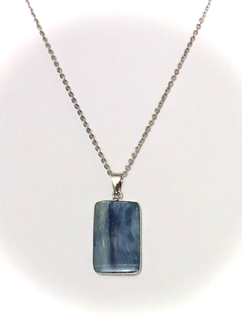 Gorgeous Kyanite Pendant Necklace - Stainless Steel - One of a Kind