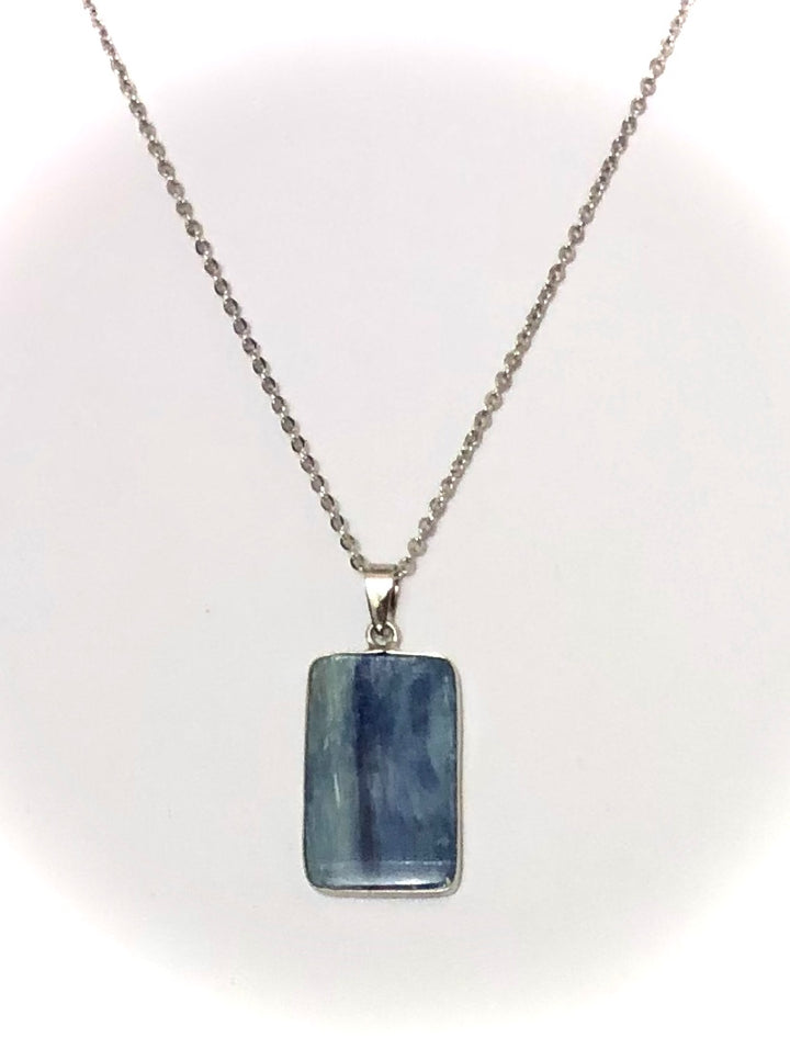 Gorgeous Kyanite Pendant Necklace - Stainless Steel - One of a Kind
