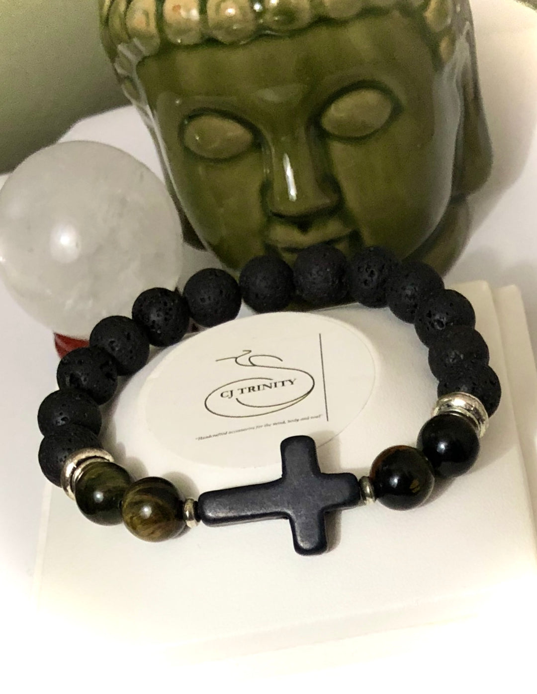 Men's Cross - Lava Stone Diffuser Bracelet - 2 Styles