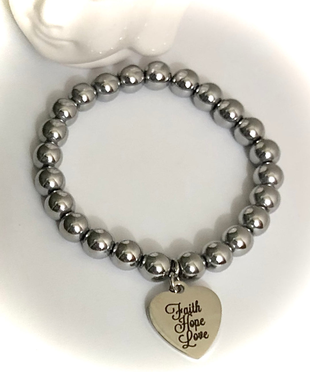 'Faith, Hope, Love' - Gemstone Charm Bracelet - Choice of Gemstone