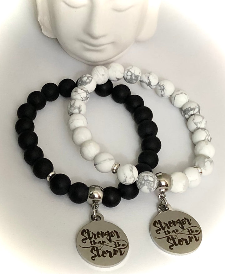 'Stronger than the Storm' - Gemstone Charm Bracelet - Choice of Stone
