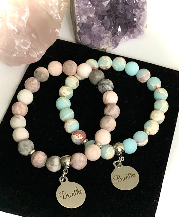 'Breathe' - Gemstone Charm Bracelet - Choice of Gemstone