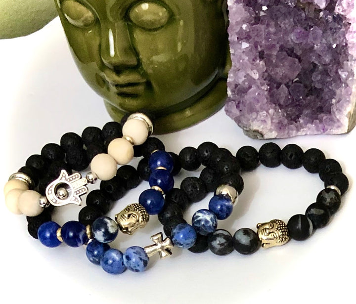 Kid's Gemstone & Lava Stone Diffuser Bracelet - Unisex - Choice of Style