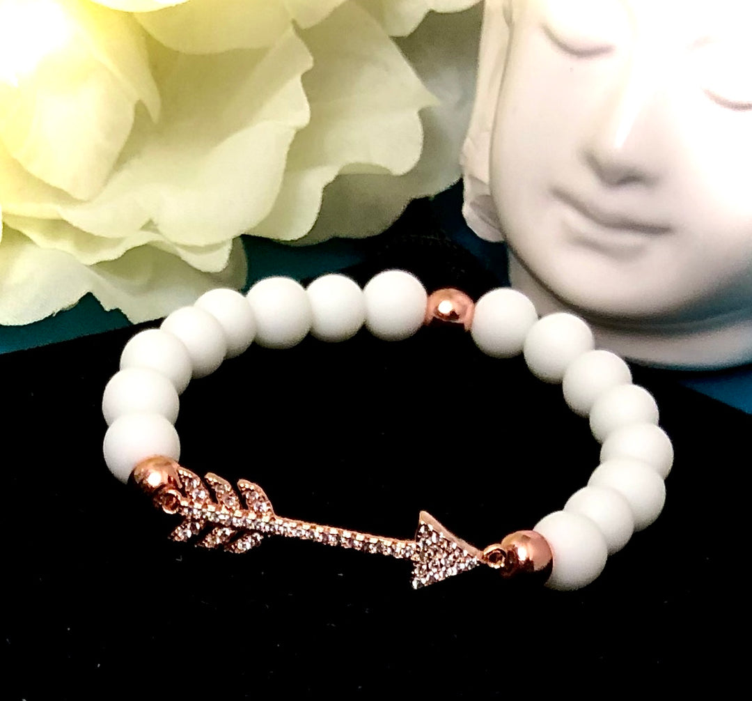 'Follow Your Heart' - Pavé Rose Gold - Gemstone Bracelet Set - Bracelets Sold Separately or as a SET of 3 Bracelets