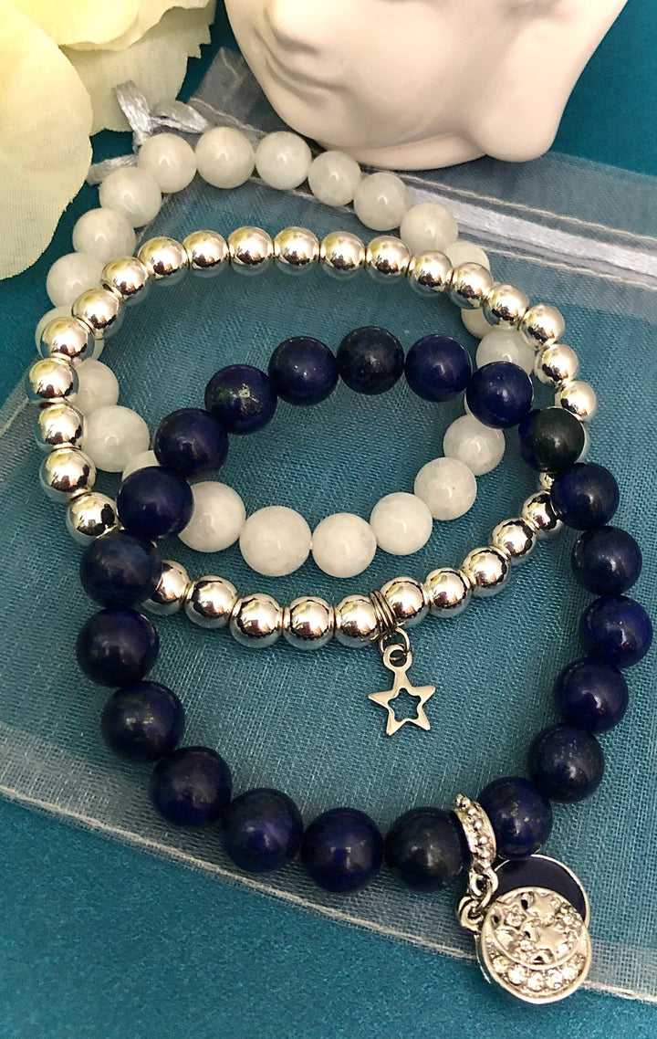 'Goddess of the Night' - Love, Emotional Balance & Protection - Gemstone Charm Bracelet Set - Sold Separately or Choice of Set