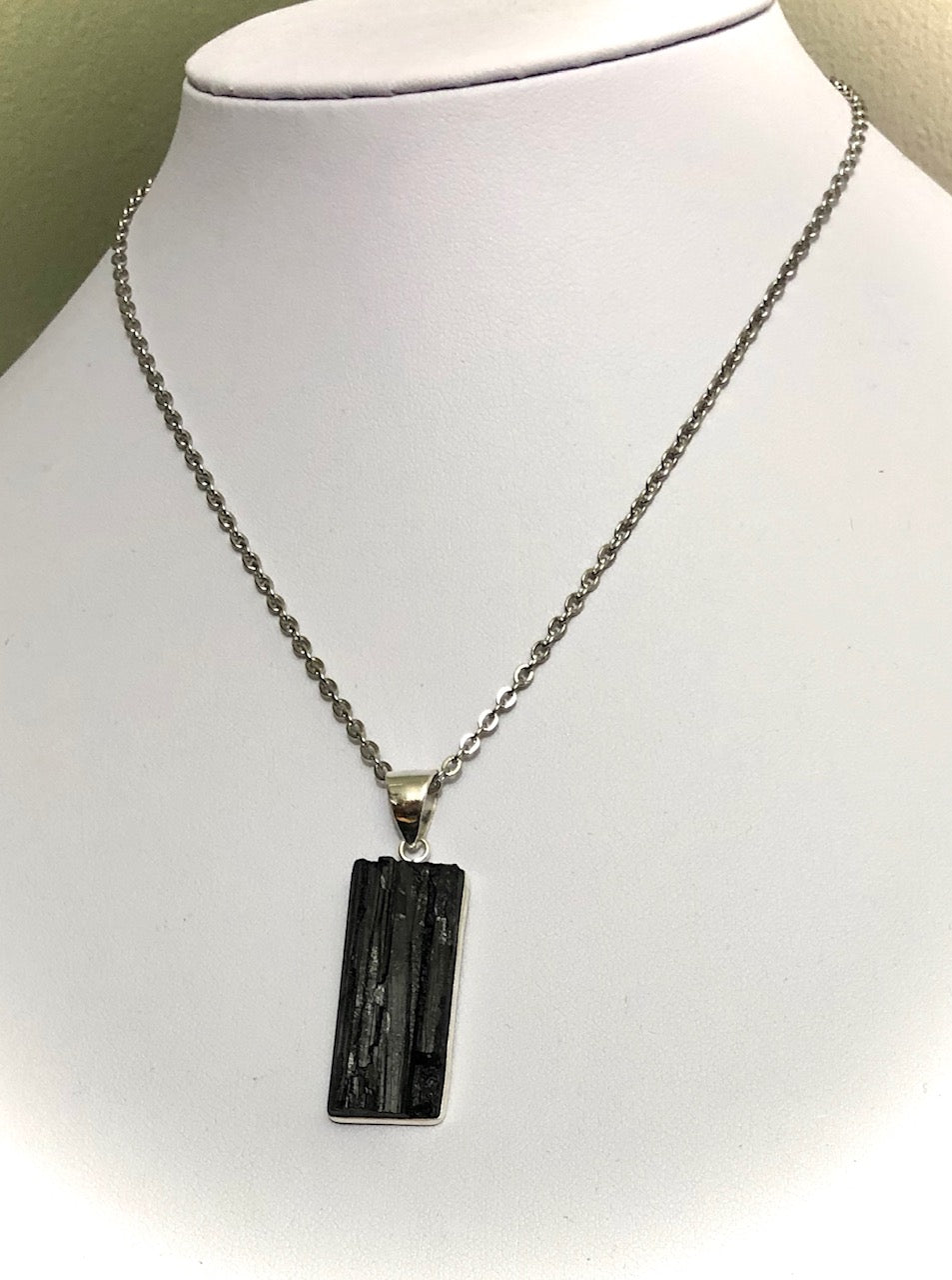 Raw Black Tourmaline Framed Pendant Necklace - Choice of Pendant - One of a Kind