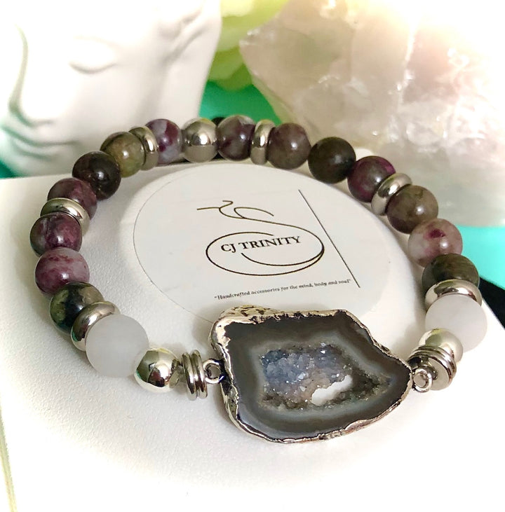 'Perfectly Plum' Multi-Color Tourmaline Gemstone Bracelet-Statement Bracelet-One of a Kind-Bracelets Sold Separately