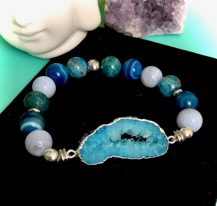 'Beach-side Blues' Gemstone Bracelet-Statement Bracelet-One of a Kind-Bracelets Sold Separately