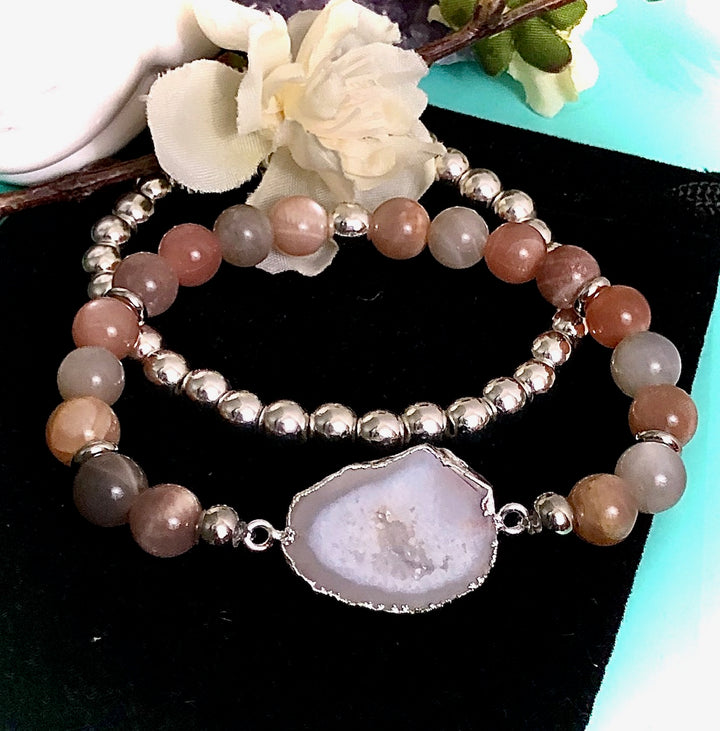 'Sun & Moon' Gemstone Bracelet - Statement Bracelet-One of a Kind-Bracelets Sold Separately