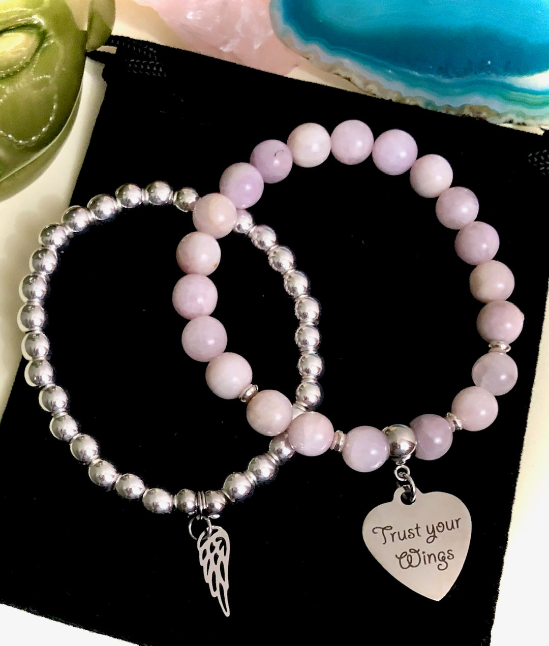 'Trust Your Wings' - Gemstone Charm Bracelet-Choice of Gemstone-Sold Separately