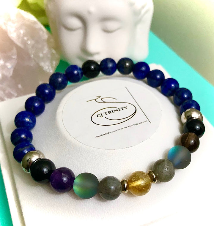 'DEPRESSION SUPPORT'-Unisex-Multi-Gemstone Bracelet