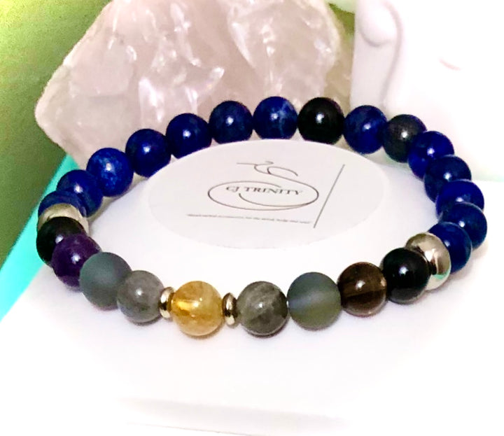 'DEPRESSION SUPPORT'-Unisex-Multi-Gemstone Bracelet