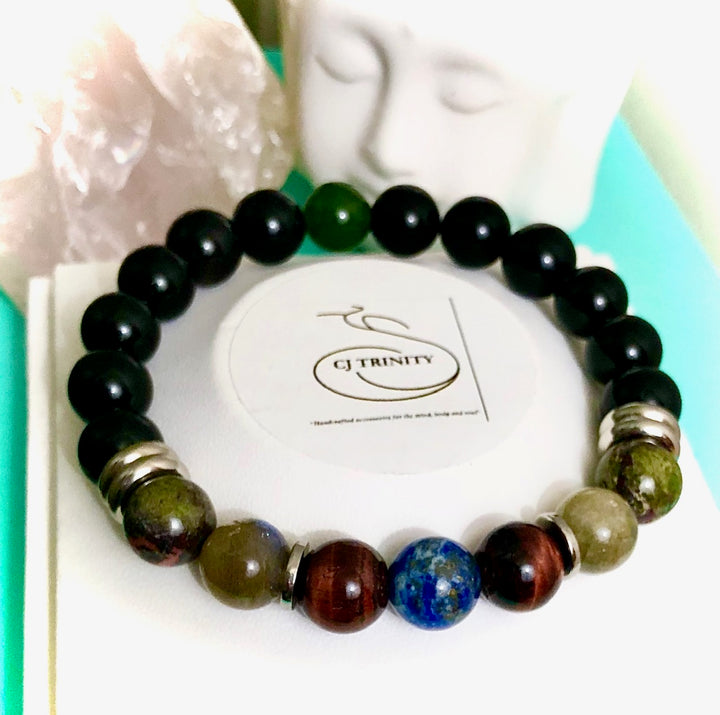 'STRESS, EMPOWERMENT & CREATIVITY' - Unisex - Men's - Gemstone Bracelet