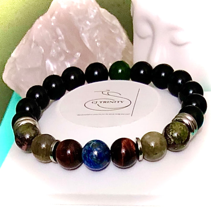 'STRESS, EMPOWERMENT & CREATIVITY' - Unisex - Men's - Gemstone Bracelet