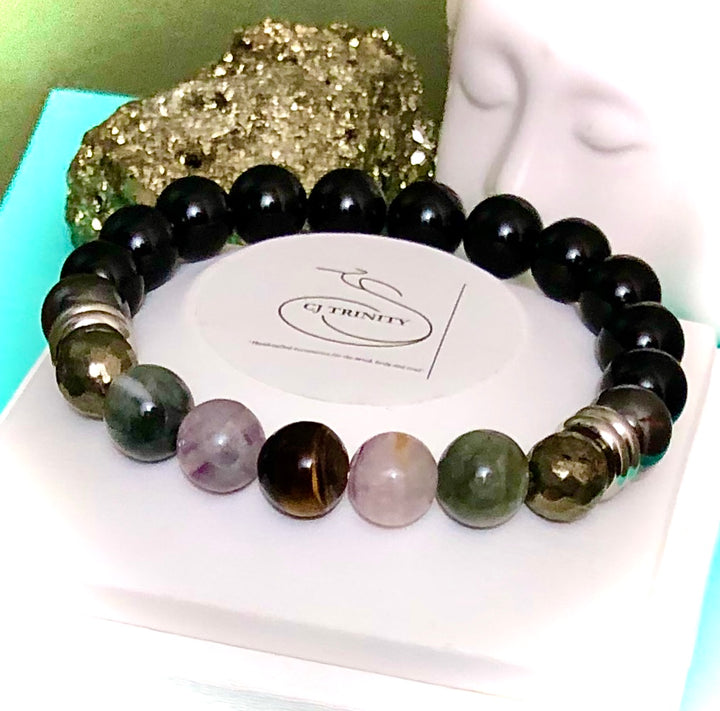 'MENTAL CLARITY, SUCCESS & PROTECTION' - Unisex - Men's Gemstone Bracelet