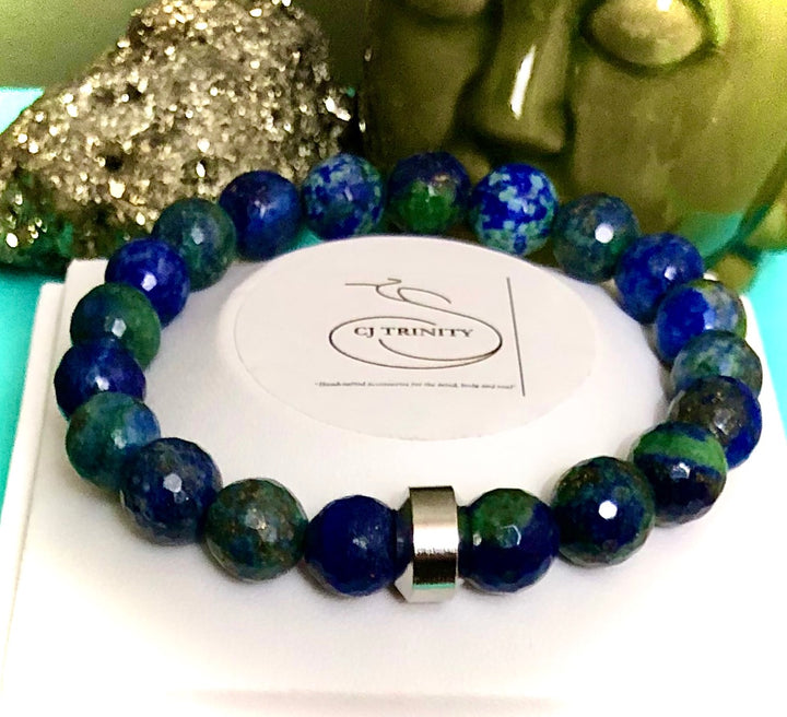 Unisex Azurite Malachite Gemstone Bracelet
