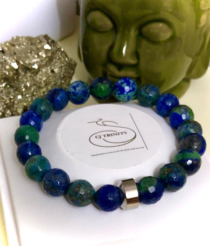 Unisex Azurite Malachite Gemstone Bracelet
