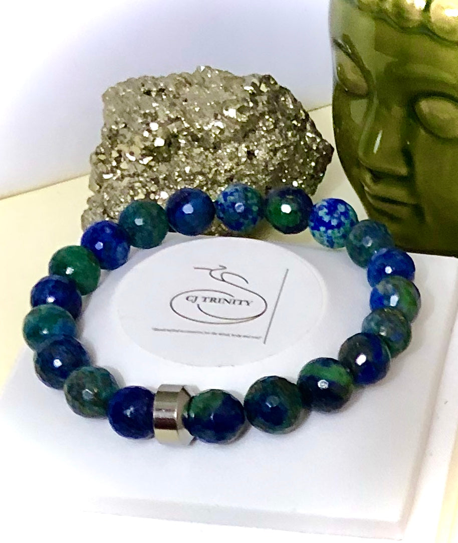 Unisex Azurite Malachite Gemstone Bracelet