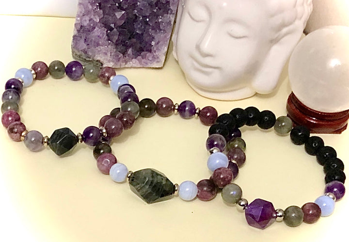'STRESS & ANXIETY SUPPORT'- Gemstone Bracelets- Choice of Style