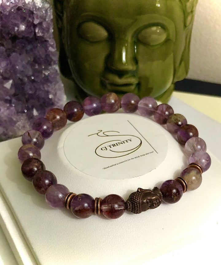 Unisex SUPER 7 (Melody Stone)- Buddha Gemstone Bracelet-Choice of Size and Bead Color/Style