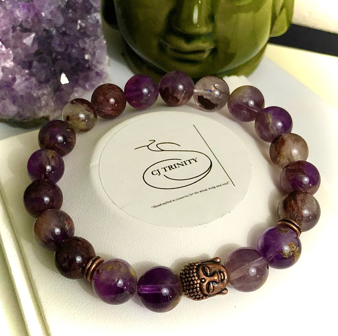 Unisex SUPER 7 (Melody Stone)- Buddha Gemstone Bracelet-Choice of Size and Bead Color/Style