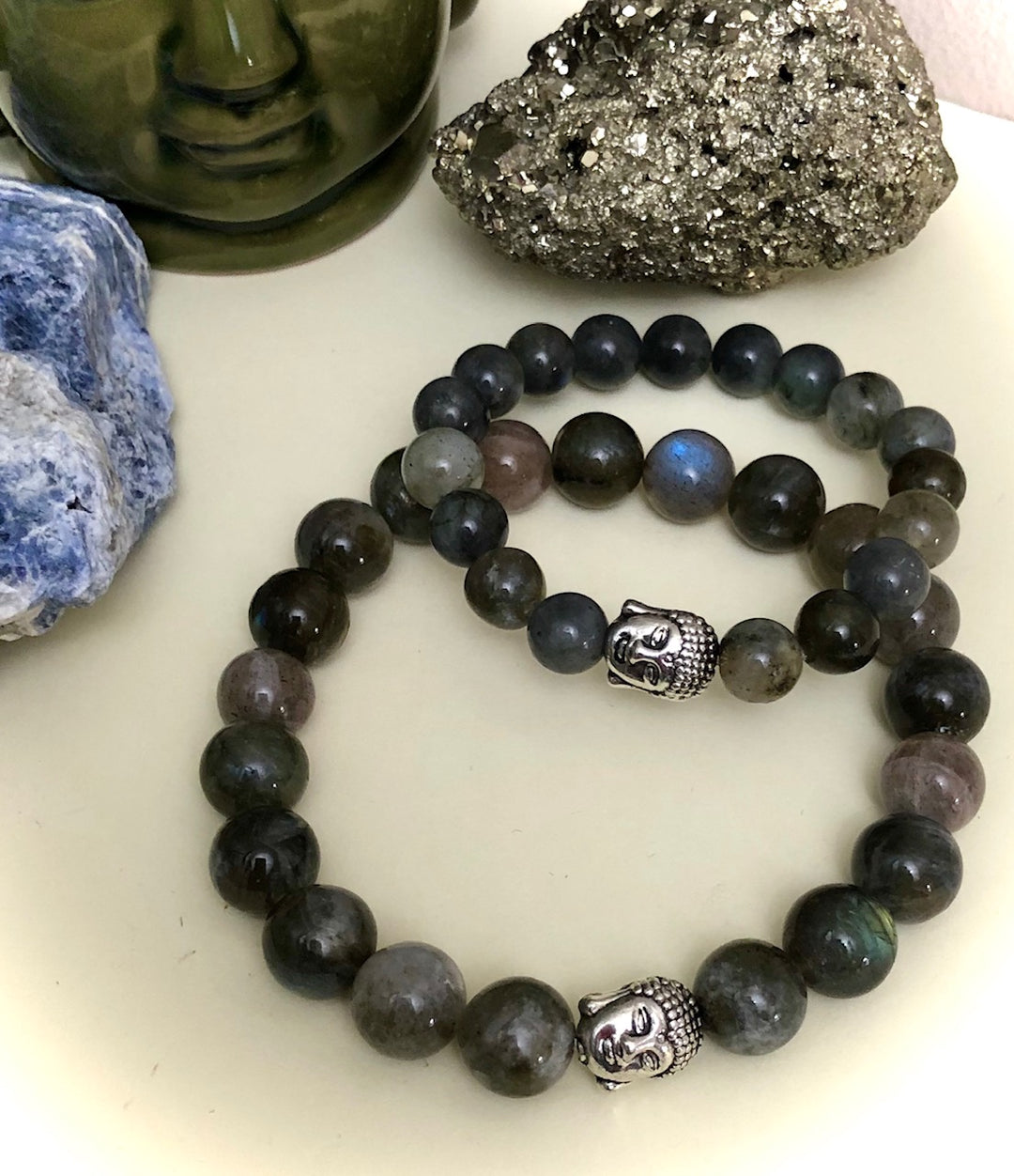 "Daddy & Me' Matching Labradorite Gemstone Bracelets - Sold as a Set or Separately