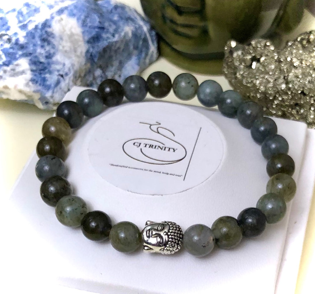 "Daddy & Me' Matching Labradorite Gemstone Bracelets - Sold as a Set or Separately