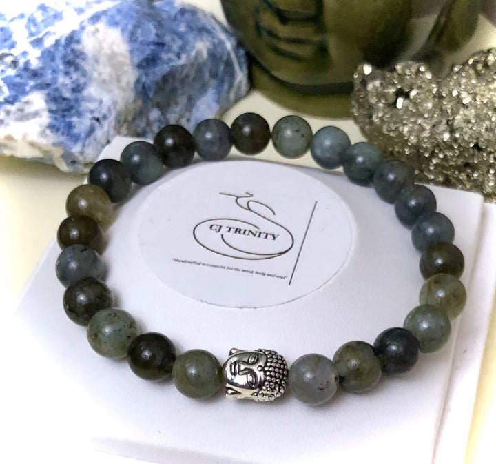 "Daddy & Me' Matching Labradorite Gemstone Bracelets - Sold as a Set or Separately