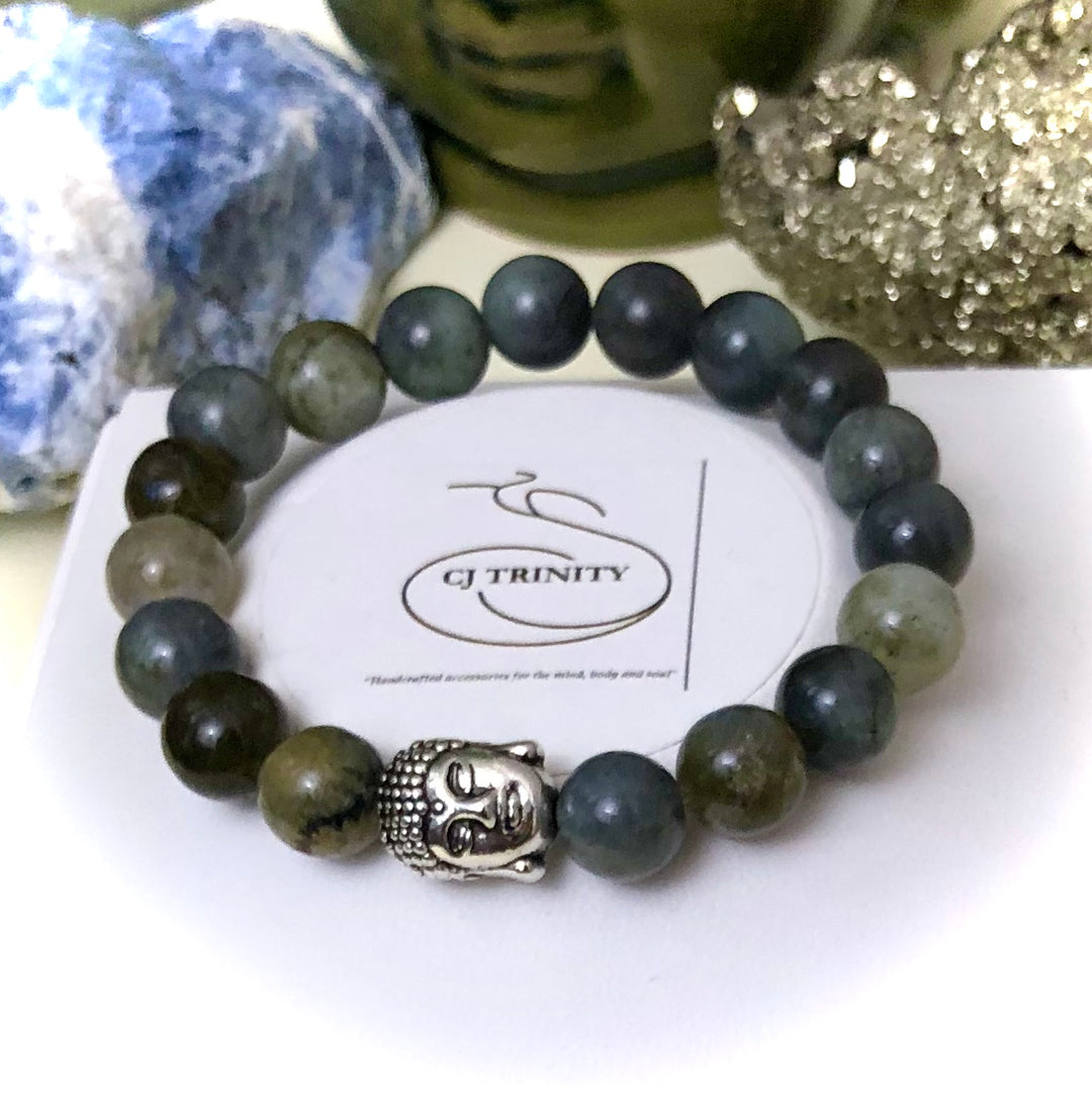 "Daddy & Me' Matching Labradorite Gemstone Bracelets - Sold as a Set or Separately
