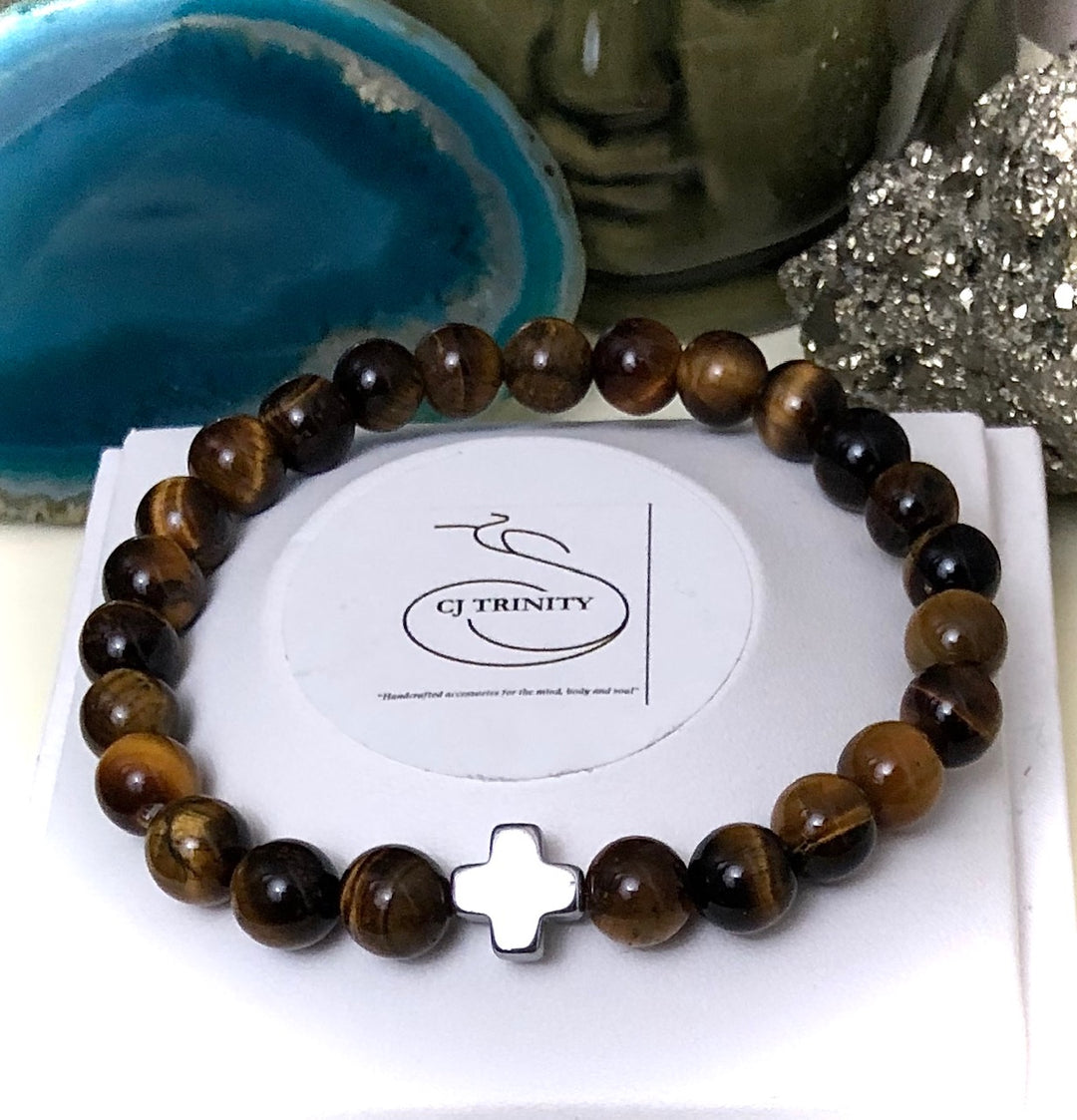 'Daddy & Me' - Matching Tiger's Eye & Hematite Gemstone Bracelets-Sold as a SET or Separately